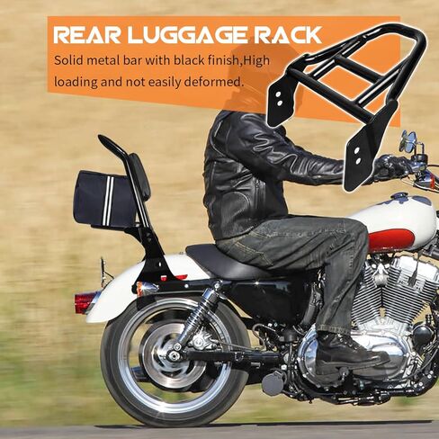 مسند ظهر للركاب الخلفي قابل للفصل للدراجة النارية شريط سيسي مع مشابك لرسو السفن الدوارة متوافقة مع 2004-2023 Sportster XL 883 1200 in Kuwait