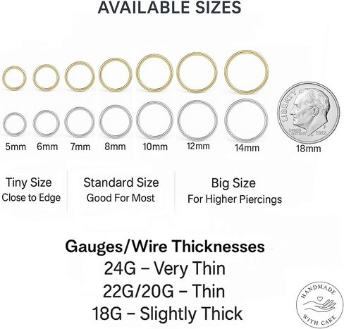 5mm Gold Cartilage Nose Helix Tragus Mini Huggie Hoop Earrings in 14k Gold-filled Snug Gold Nose Ring (Gold, 5mm 20 gauge / 1 pair) in Saudi Arabia