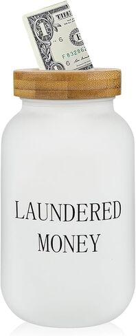 Laundry Room Bank Coin Jar,Creative Piggy Bank with Money Slot,Rustic Coin Bank for Laundry Room Decor & Farmhouse Style Home Decor. (Black) in Kuwait