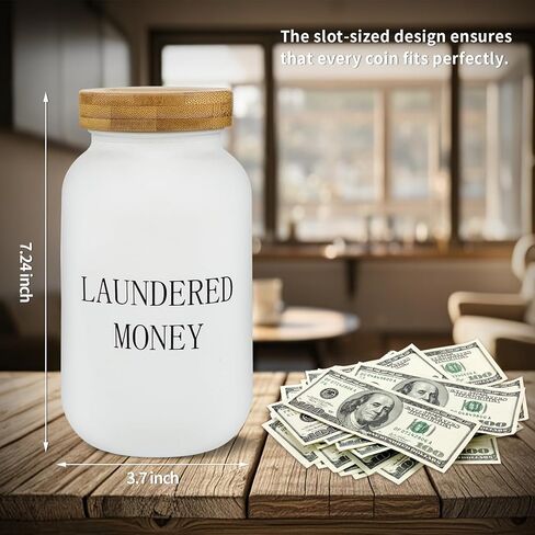 Laundry Room Bank Coin Jar,Creative Piggy Bank with Money Slot,Rustic Coin Bank for Laundry Room Decor & Farmhouse Style Home Decor. (Black) in Kuwait