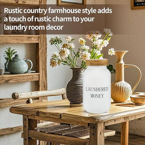 Laundry Room Bank Coin Jar,Creative Piggy Bank with Money Slot,Rustic Coin Bank for Laundry Room Decor & Farmhouse Style Home Decor. (Black) in Kuwait