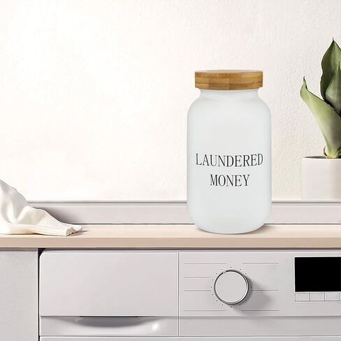 Laundry Room Bank Coin Jar,Creative Piggy Bank with Money Slot,Rustic Coin Bank for Laundry Room Decor & Farmhouse Style Home Decor. (Black) in Kuwait