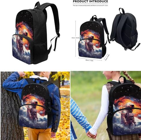 Customized Your Kids Name on American Flag Sunflower Cow Print School Backpack Set for Boys Girls, Set 3-in-1 Kids Teens School Bag Bookbag with Lunch Bag Pencil Bag in Kuwait