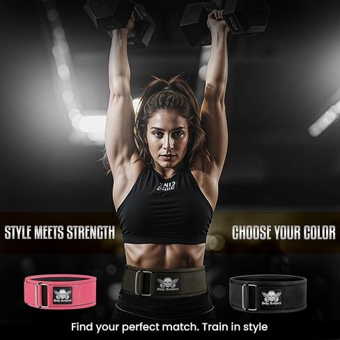 Body Reapers Weight Lifting Belt For Men & Women; Self Lock Metal Buckle Deadlift Belt & Workout Belt For Men, Adjustable Gym Belt, Weightlifting Belt for Powerlifting, Squats, & Training in Kuwait