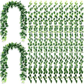 12 Pcs 5.6ft Artificial Christmas Faux Garland Norfolk Pine Garlands Realistic Leaves Hanging Greenery Plant for Christmas Table Fireplace Wall Mantle Indoor Xmas Decor in Kuwait