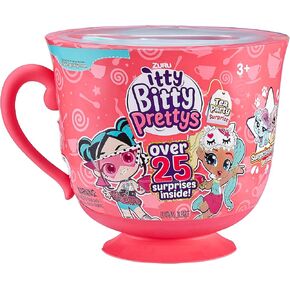 Tea Party Surprise Teacup Dolls Playset (Series 1) by ZURU Toys for Girls (Over 25 Surprises) - Kitten and Princess, Pink Large Tea Cup