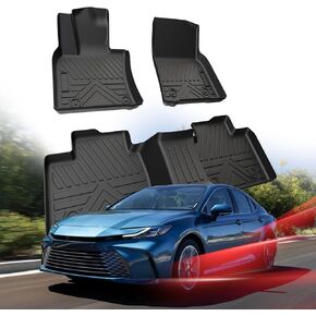 سجادات أرضية السيارة لسيارة Toyota Camry 2025 (ليست مخصصة للهجين)، سجادات سيارة TPE للحماية من جميع الأحوال الجوية، ملحقات بطانات السيارة المخصصة، مجموعة بطانات أرضية الصف الأمامي والثاني، أسود