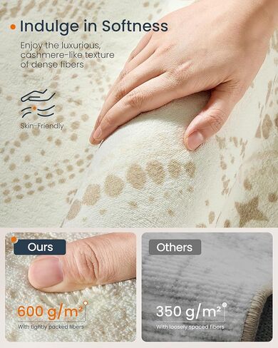 سجادة منطقة، سجادة مقاس 2 × 3 أقدام لغرفة النوم، سجادة مضادة للانزلاق، ديكور منزلي، لغرفة المعيشة، يمكن غسلها في الغسالة، طراز بوهو، بيج كابتشينو UTAR024K01V1 in Kuwait