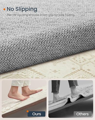 سجادة منطقة، سجادة مقاس 2 × 3 أقدام لغرفة النوم، سجادة مضادة للانزلاق، ديكور منزلي، لغرفة المعيشة، يمكن غسلها في الغسالة، طراز بوهو، بيج كابتشينو UTAR024K01V1 in Kuwait