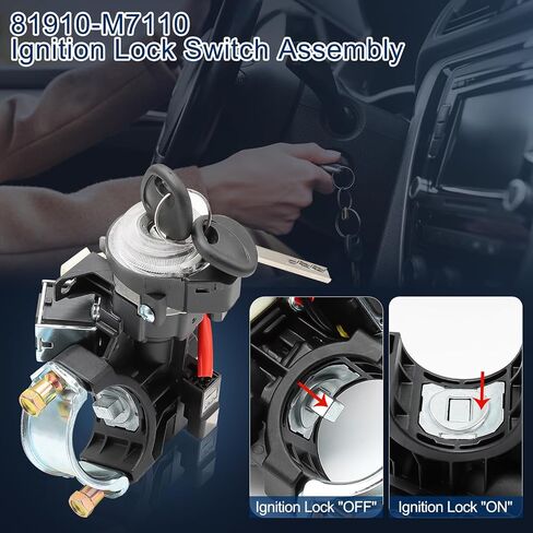 غطاء مفتاح قفل الإشعال 81910-A4110 لـ 2015-2021 Kia Sedona، 2015-2019 Hyundai Sonata غطاء قفل الإشعال، يستبدل 81910A4110 81910 A4110 81910-A4210 مجموعة مفتاح مبيت الإشعال in Kuwait