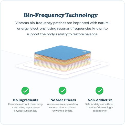 Vibrants Bounce Back Patches for Pain - Bio-Frequency Patch Technology for Natural Support Managing Discomfort, Aches & Pains - Pack of 7 Pain Patches in Kuwait