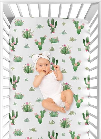 Sweet Jojo Designs Floral Girl Jersey Stretch Knit Baby Fitted Crib Sheet for Soft Toddler Bed Nursery - Navy Blue and Blush Pink Boho Shabby Chic Rose Watercolor Flower in Saudi Arabia