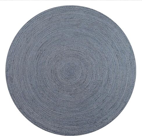 JONATHAN Y RNF116B-5R Zara Braided Coastal Cottage Round Jute Area Rug, Casual, Classic, Solid, Minimalist, Traditional for Living Room, Dining Room, Bedroom, Kitchen, Navy, 5' Round in Kuwait