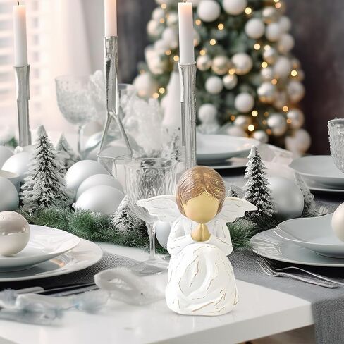 JINGIHE Angel Figurines for Women, Gifts for Mom, Angel Statues and Figurines, Resin Guardian Angel Figurine Gifts, Hand-Painted Sculpture, Angels Ornaments Home Decor in Kuwait