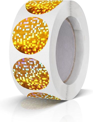 Round Stickers Gold 1 Inch Circle Labels Color Coding Glitter Shiny Dot Sticker Waterproof Removable Roll of 500 in Kuwait