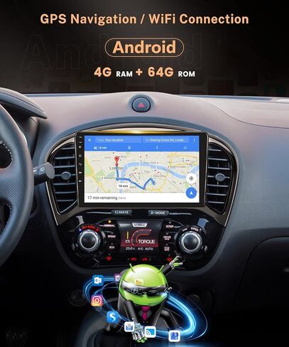 2G+64G لسيارة Nissan Juke 2011-2016 Android Car Stereo Radio Carplay، Rimoody 9 بوصة تعمل باللمس نظام تحديد المواقع العالمي للملاحة Miorror Link Bluetooth FM HiFi WiFi Android Auto AHD كاميرا احتياطية in Kuwait