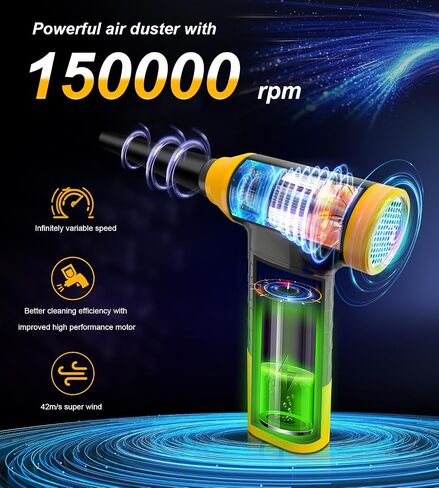 Cordless Electric Compressed Air Duster - Electric air Blower for Cleaning Keyboard, PC, Cameras, Electric Air Pump for Inflatable Cushions, Air Mattress Beds, Boats, Swimming Ring in Saudi Arabia