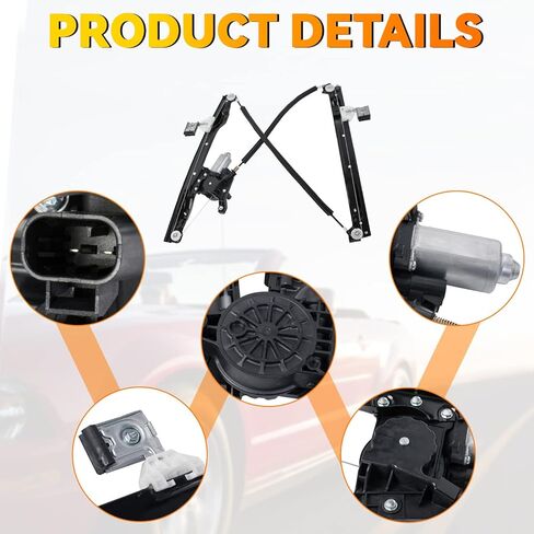 New 1pc Front Driver (Left) Side Power Window Regulator with Motor Assembly Compatible with 02-04 Bravada 02-09 Trailblazer/XL/XUV 04-07 Rainier 05-09 9-7x 03-08 Ascender 7 Seating/113in Base in Kuwait