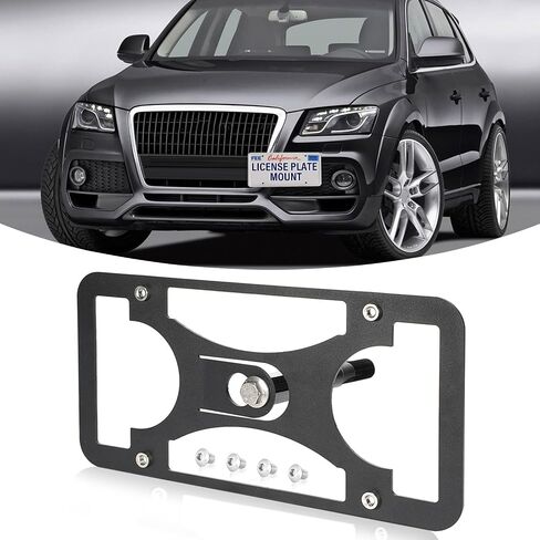 Front Bumper Tow Hook License Plate Mount Bracket Compatible with Audi A7/S7 2019-2024, No Drill Plate Holder, Front License Plate Bracket in Kuwait