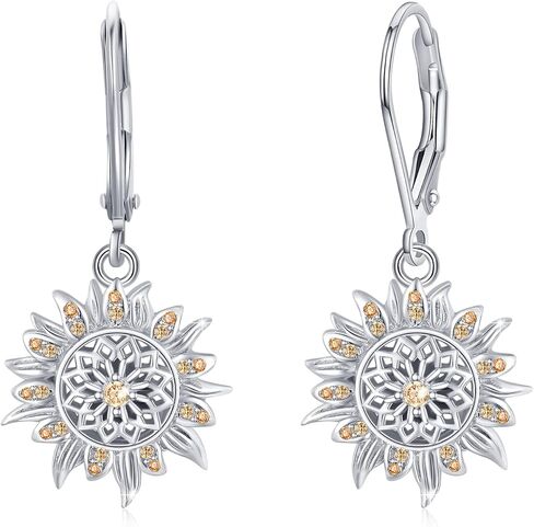 Sunflower Bee Hoop Earrings 925 Sterling Silver Believe You Are My Sunshine Hoop Earring Hypoallergenic with Teardrop Pearl Sunflower Jewelry for Women in Saudi Arabia