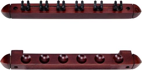Action Standard 6 Pool Cue Stained Wood Wall Rack with Clips in Saudi Arabia