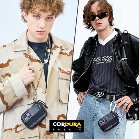 Rough Enough Card Holder Wallet for Men Teen Boys with Zipper Neck Lanyard Coin Purse Keychain Khaki Camo Cordura in Saudi Arabia