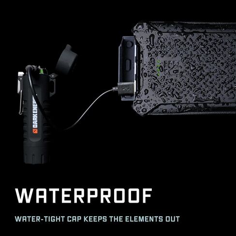 Dark Energy Plasma Lighter with Mini Flashlight | Rechargeable Dual-Arc Plasma Beam, 120 Lumen Flashlight and Strobe | Rugged, Tactical Design for Camping, Hiking, Outdoor, Home and Emergency in Kuwait