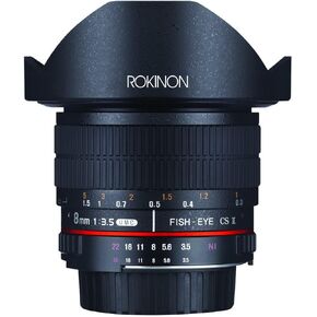 Rokinon 8 مم f3.5 AS IF MC CSII DH عدسة عين السمكة مع غطاء قابل للإزالة لكاميرات Olympus وباناسونيك ميكرو 4/3 (MFT) المحمولة (HD8M-MFT)