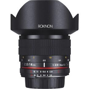 عدسات Rokinon Fe14M-Mft 14mm F2.8 عريضة للغاية للتثبيت بأربعة ثالث وعدسة ثابتة لكاميرا Olympus/Panasonic Micro 4/3 ، أسود