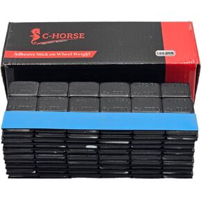 C-HORSE Stick On Wheel Weights - 0.50-Ounce, Blue Adhesive Tape - Professional Quality Tire Balancer Stickers - Durable Car, Vehicle, Automobile Accessories, Parts (Grey, 1 Box) in Kuwait