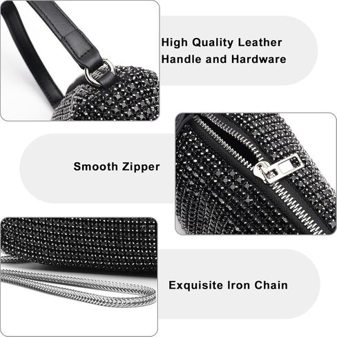 حقيبة كروس لامعة بلينغ فضية حجر الراين محفظة مسائية حقيبة يد لحفلات الزفاف والحفلات الراقصة براثن متألقة للنساء والفتيات (وردي) in Kuwait