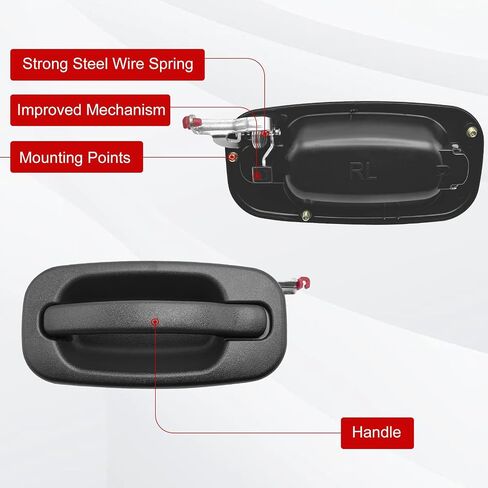 Front Right Passenger Side Exterior Door Handle with Keyhole for Cheyrolet Ayalanche Silyerado Suburban Tahoe GMC Sierra Yukon Cadillac Escalade 15034986 77262 GM1311129 in Kuwait