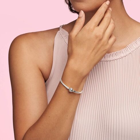 Pandora Moments Studded Chain Bracelet - Compatible Moments Charms - Sterling Silver Charm Bracelet for Women - Gift for Her - With Gift Box - 21 cm in Saudi Arabia