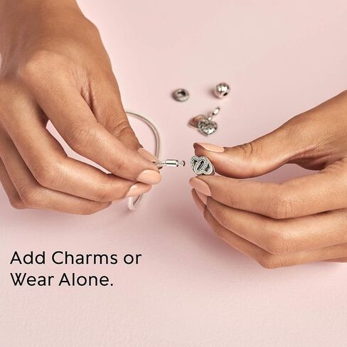 Pandora Moments Studded Chain Bracelet - Compatible Moments Charms - Sterling Silver Charm Bracelet for Women - Gift for Her - With Gift Box - 21 cm in Saudi Arabia
