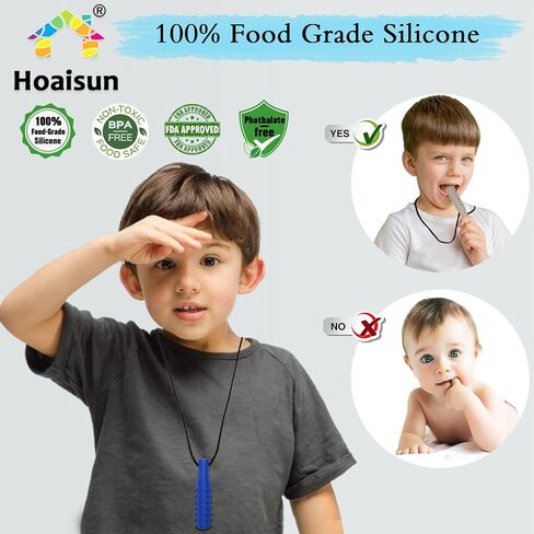 Sensory Chew Necklaces for Boys and Girls, 8 Pack Chew Necklace for Sensory Kids with Autism, ADHD, SPD, Biting, Silicone Chew Necklace Sensory Oral Chew Toys for Adults Reduce Chewing Anxiety Fidget in Saudi Arabia