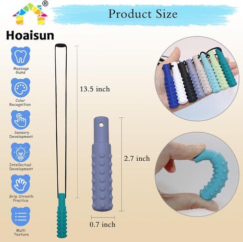 Sensory Chew Necklaces for Boys and Girls, 8 Pack Chew Necklace for Sensory Kids with Autism, ADHD, SPD, Biting, Silicone Chew Necklace Sensory Oral Chew Toys for Adults Reduce Chewing Anxiety Fidget in Saudi Arabia
