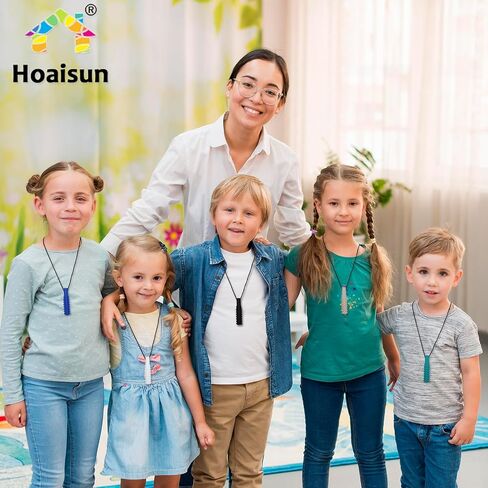 Sensory Chew Necklaces for Boys and Girls, 8 Pack Chew Necklace for Sensory Kids with Autism, ADHD, SPD, Biting, Silicone Chew Necklace Sensory Oral Chew Toys for Adults Reduce Chewing Anxiety Fidget in Saudi Arabia