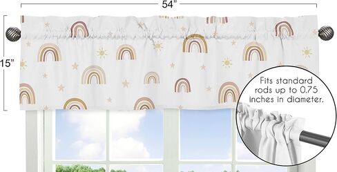 Sweet Jojo Designs Boho Arrow Window Treatment Valance - Ivory Burnt Orange Rust Off White Farmhouse Southwest Shabby Chic Designer Tribal Chevron Gender Neutral for Bohemian Diamond Tuft Collection in Kuwait