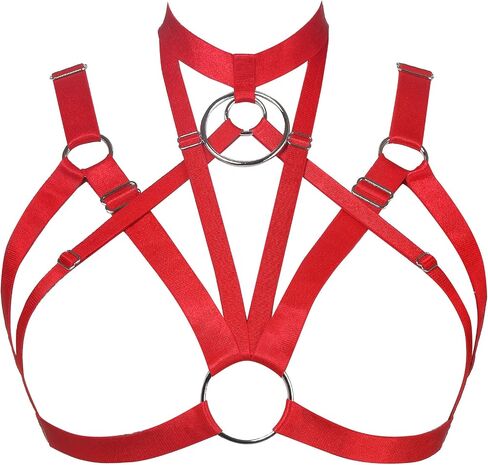 Women's Harness Bra Cupless Clubwear Elastic Strappy Cage Lingerie Girls Hollow Out Bandage Bra in Saudi Arabia