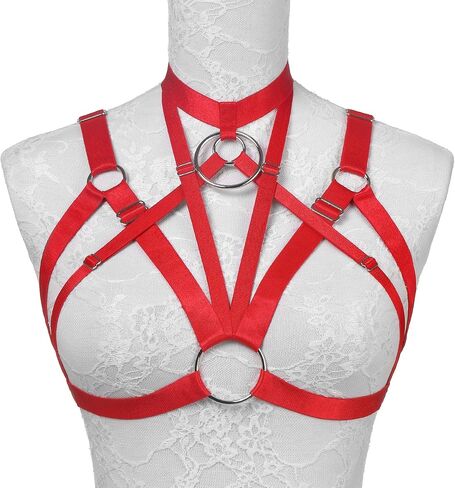 Women's Harness Bra Cupless Clubwear Elastic Strappy Cage Lingerie Girls Hollow Out Bandage Bra in Saudi Arabia