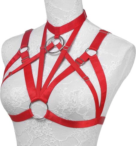 Women's Harness Bra Cupless Clubwear Elastic Strappy Cage Lingerie Girls Hollow Out Bandage Bra in Saudi Arabia