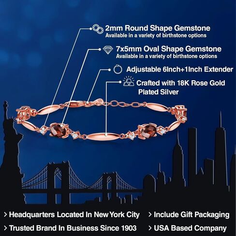 Gem Stone King 18K Rose Gold Plated Silver Purple Amethyst and White Zirconia Tennis Bracelet For Women | 3.24 Cttw | Gemstone February Birthstone | Oval Checkerboard 7X5MM | 6 Inch + 1 Inch Extender in Saudi Arabia