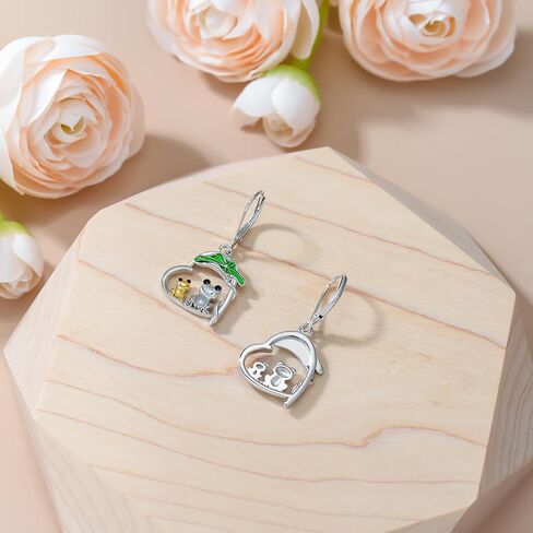 Black Cat Earrings for Women Sterling Silver Black Cat Earrings Cat Gifts for Cat Lover Cat Earrings Cat Dangle Earrings Halloween Cat Jewelry Gifts in Kuwait