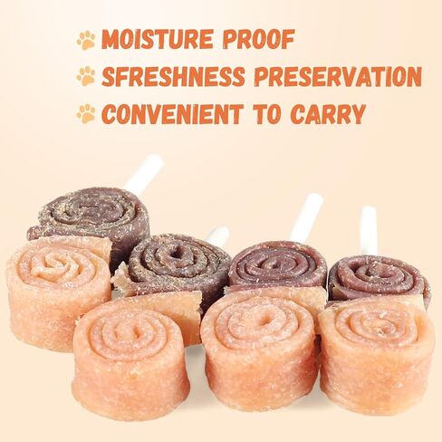 Pawmate Dog Treats Chicken Wrapped Donuts Ring، مضغ يدوم طويلاً، وجبات خفيفة خالية من الحبوب مع توراين للكلاب المتوسطة والكبيرة، 4 قطع in Kuwait