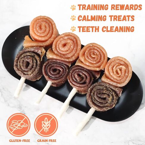 Pawmate Dog Treats Chicken Wrapped Donuts Ring، مضغ يدوم طويلاً، وجبات خفيفة خالية من الحبوب مع توراين للكلاب المتوسطة والكبيرة، 4 قطع in Kuwait