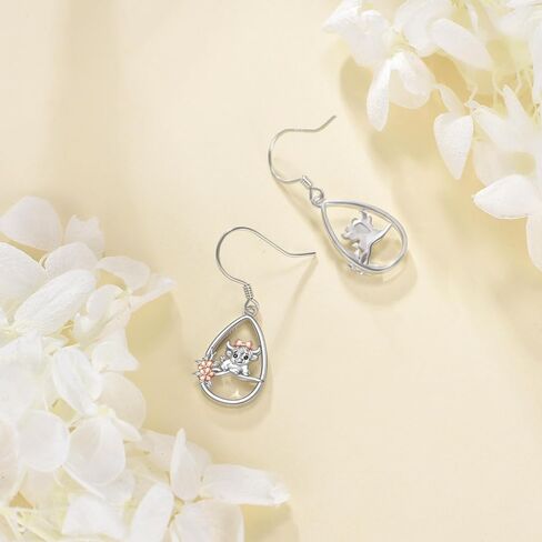TIGER RIDER Red Cardinal 925 Sterling Silver Earrings Heart Dangle Drop Bird Jewelry for Women Girlfriend lover friend in Saudi Arabia