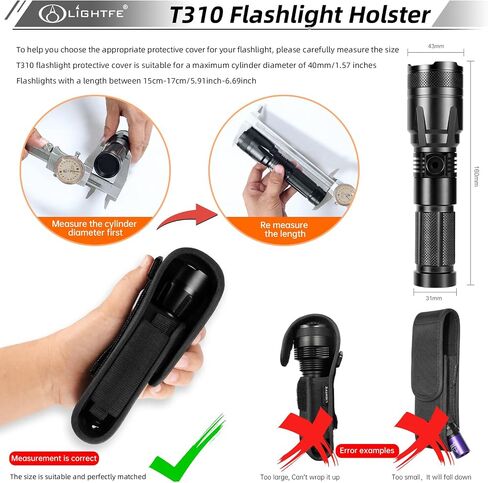 Flashlight Holster Tactical Flashlight Holster Flashlight Holder Molle, Adjustable Telescopic Flashlight Holster in Saudi Arabia