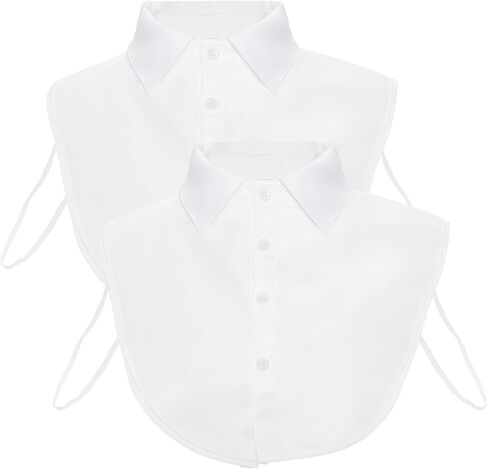2 Pieces Faux Collar Black and White Collared Shirt Women Dickey Collar for Women Detachable Half False Blouse in Kuwait