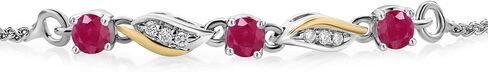 سوار تنس من Gem Stone King من الفضة الإسترلينية عيار 925 والذهب الأصفر عيار 10 قيراط والمويسانتي الأبيض والألماس الأبيض للنساء (0.34 قيراط، قابل للتعديل بالكامل حتى 9 بوصة) in Saudi Arabia