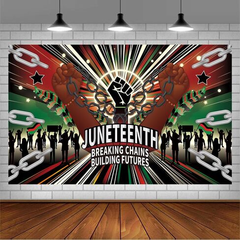 لافتة ديكورات Juneteenth - لافتة Happy Juneteenth مقاس 118 بوصة × 19 بوصة، لافتة ديكورات حفلات Juneteenth لديكور المنزل Juneteenth in Saudi Arabia
